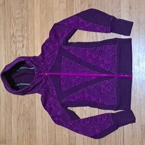 IVIVVA by Lululemon - Maroon Hooded Zip Up Sweater - Size 12 Girl
